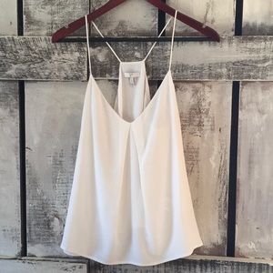 Joie White Silk Lined Racer Back Top sz S